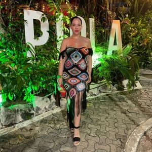 Coastal crochet maxi dress